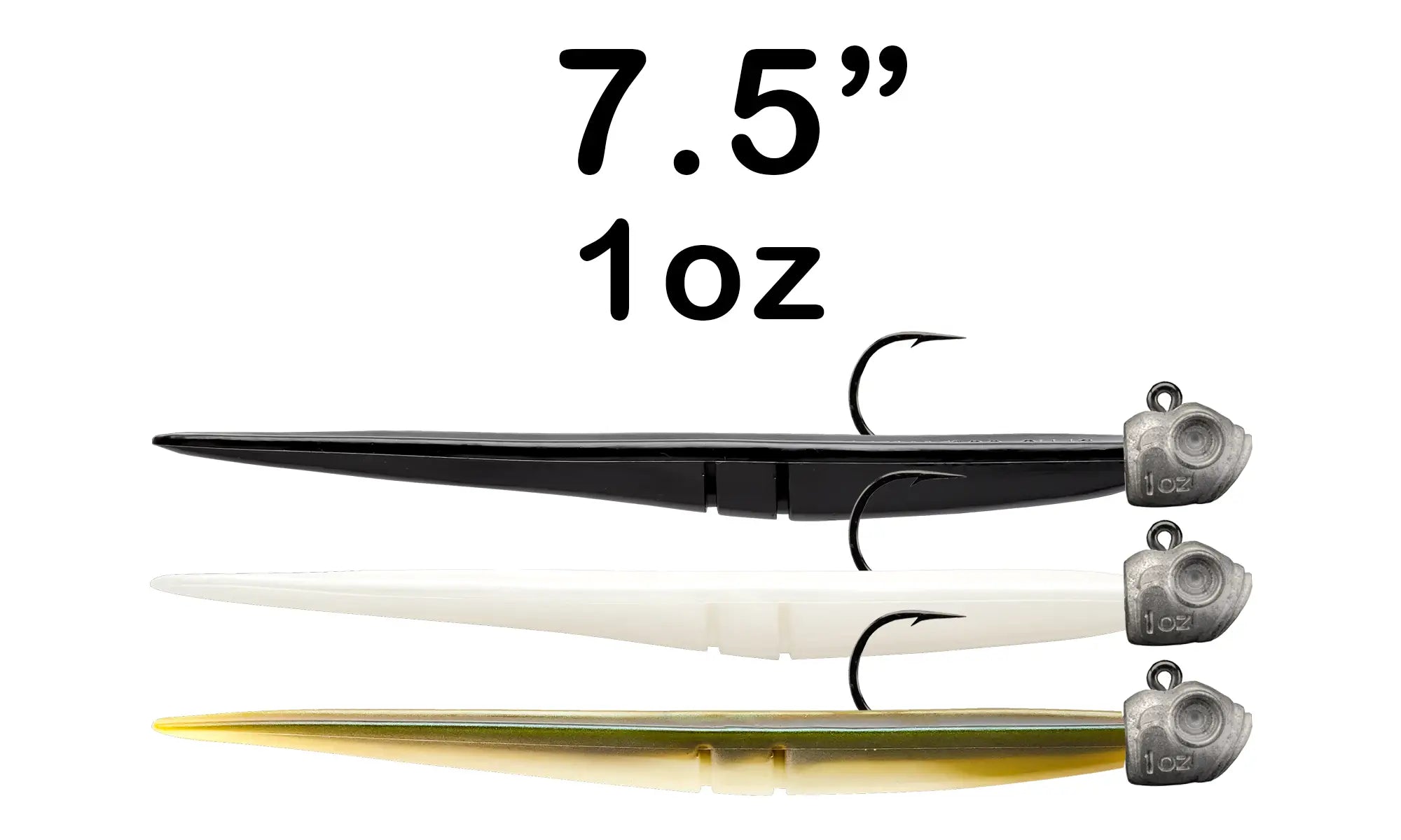 Fishing Lures with narrow bodies-7.5" 1oz Pre-Rigged Slug-Go