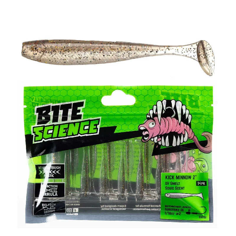 Fishing Lures for mini kits-Bite Science Kick Minnow Soft Plastic Lures