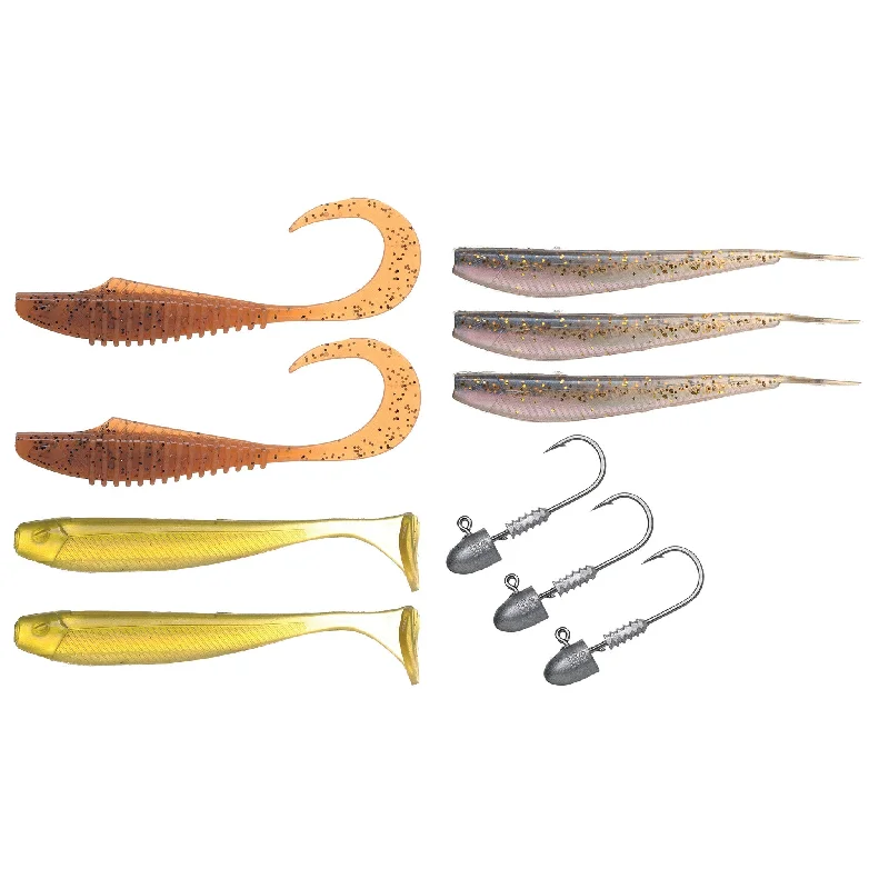 Fishing Lures for ocean gear-Bite Science Minnow And Jig-Heads Multi Pack