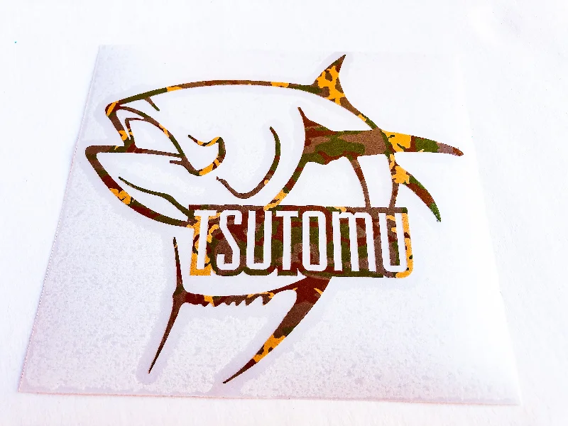 Patches for adventure gear and clothing-Camo Ahi Logo 6" Sticker