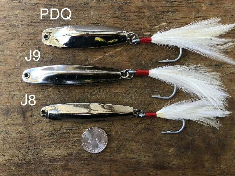 Fishing Lures with sleek tails-"Charlie Graves Lures"  3 Lure Combo Pack: 1) PDQ 1) J8 1) J9