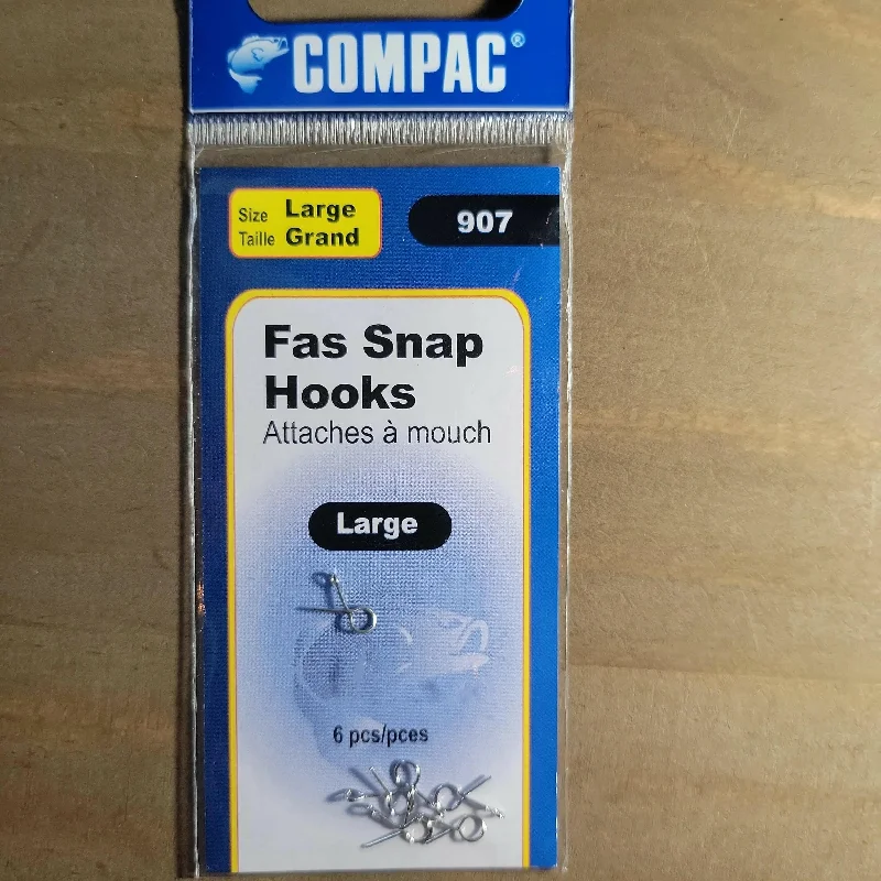 Fish hooks for river bass-COMPAC Fas Snap Hooks Large 6pack