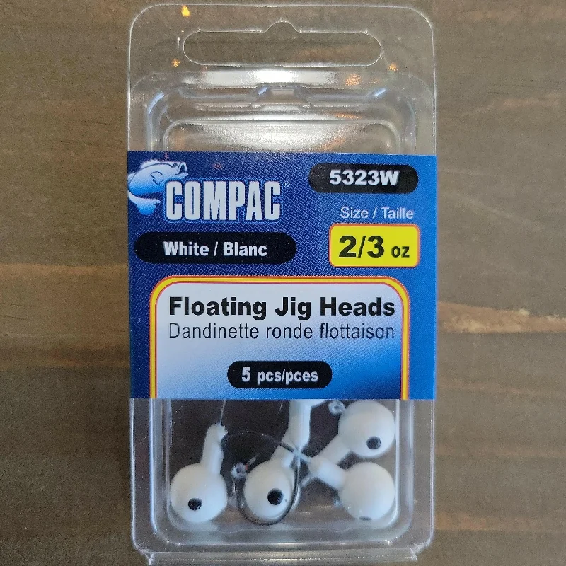 Rigs for jig bass-COMPAC Floating Jig Heads White #2 hook 5/pk