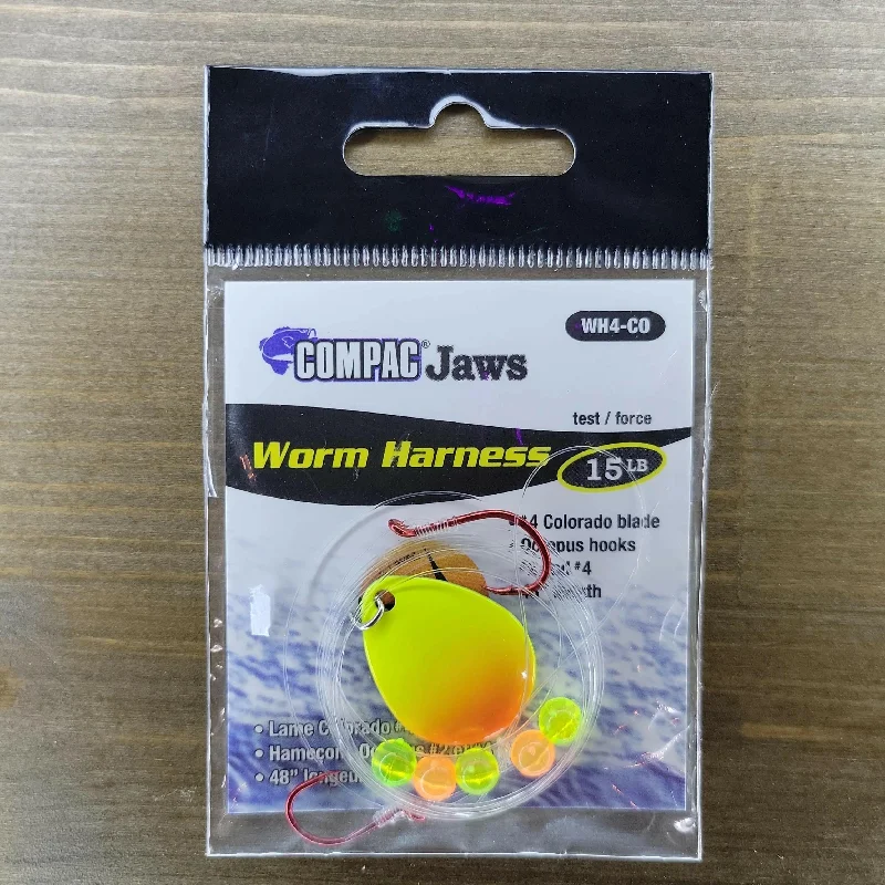 Fish hooks with sharp barbs-COMPAC Worm Harness Chartreuse Orange