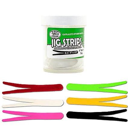 Fishing Lures for rainy conditions-Fat Cow Jig Strips Split Tail 5" - 8 ct Squid Scented