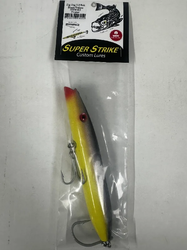 Fishing Lures for bass tournaments-Super Strike  Zig Zag 2 3/8 Darter  Black Yellow