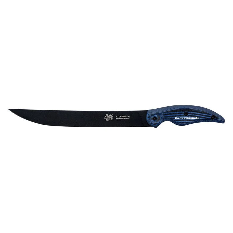 Knives & Scissors for kitchen gear-Cuda Professional Titanium Non Stick Breaking Knife With Sheath 10"