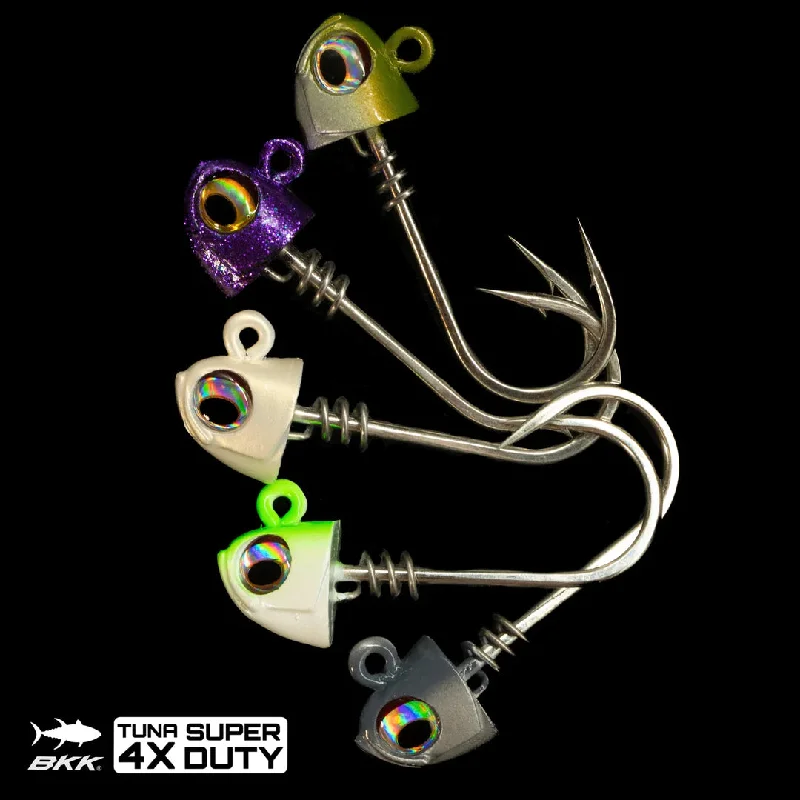 Fishing Lures for holiday gifts-No Live Bait Needed (NLBN) Tuna 4x Super-Duty Screw Lock Jig Heads 2pk