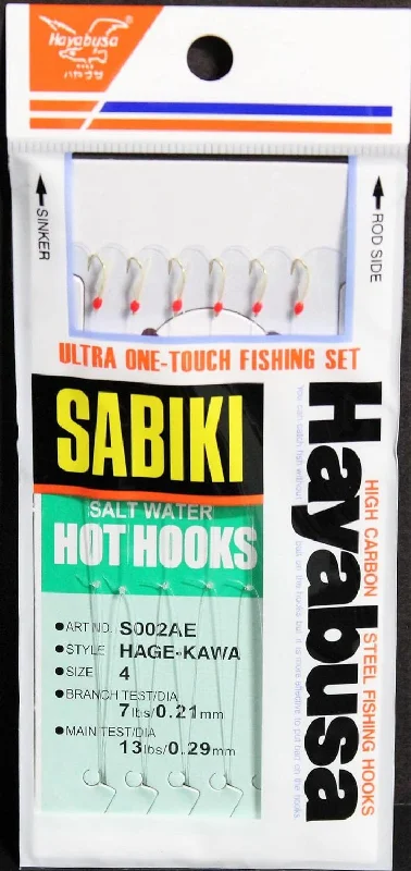 Fish hooks for river bass-Hayabusa Salt Water Hot Hooks S002AE Sabiki Rig #4