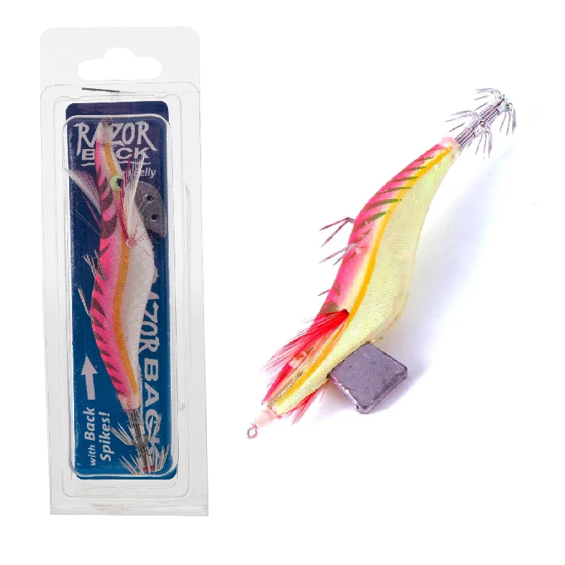 Fishing Lures with vibrant tails-Jarvis Walker Razorback Lumo Squid Jigs