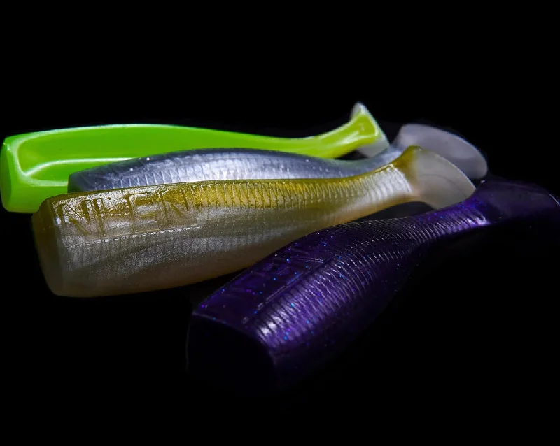 Fishing Lures for predator fish-No Live Bait Needed (NLBN) Paddle Tail Swimbaits - 5'' 3pck.