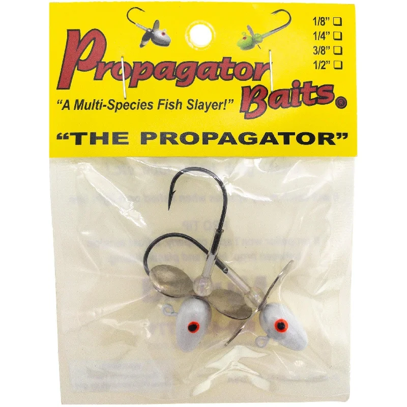 Fishing rope for oyster traps-Propagator Bullethead Propeller Jig 3/8 oz. White Qty 2