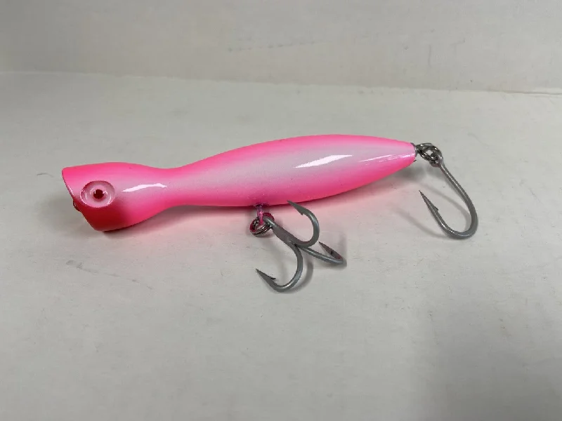 Fishing Lures for snowy lakes-Super Strike 2 3/8 oz Little Neck Popper Flo-Pink/White PP5W-A21