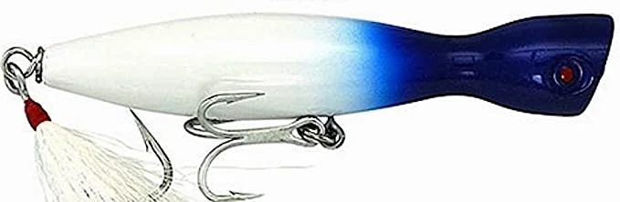 Fishing Lures with simple designs-Super Strike Little Neck Popper  2-3/4oz Blue/White head