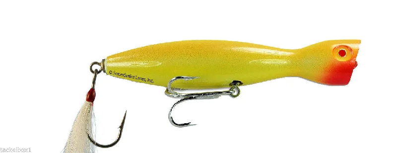 Fishing Lures for small tools-Super Strike Little Neck Popper  2-3/4oz All Yellow