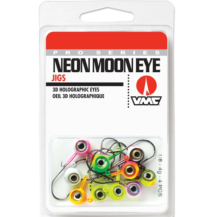 Fish hooks for salmon fishing-VMC Neon Moon Eye Jig Glow Kit