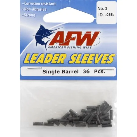 Fishing Lines & Leaders saltwater use-American Fishing Wire Single Barrel Leader Sleeves - #3 1.40mm 36pc