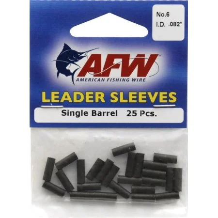 Fishing Lines & Leaders freshwater fishing-American Fishing Wire Single Barrel Leader Sleeves - #6 2.08mm 25pc