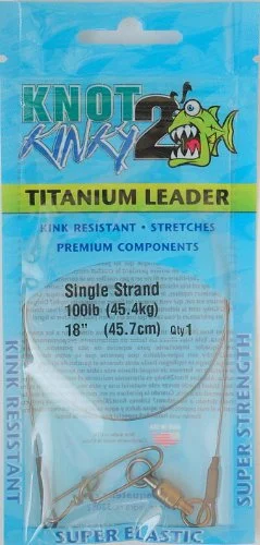 Fishing Lines & Leaders online tips-Aquateko K2K100181 100-Pound Knot 2 Kinky Pre-Tied Titanium Leader