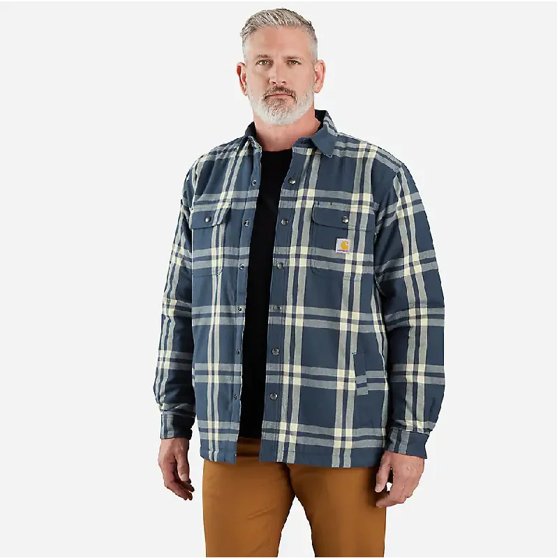 Fishing Lines & Leaders daytime use-Carhartt Flannel Sherpa Lined Shirt Jacket