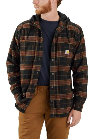 Fishing Lines & Leaders for artificial lures-Carhartt Relaxed-Fit Flannel Lined Hood Shirt Jacket