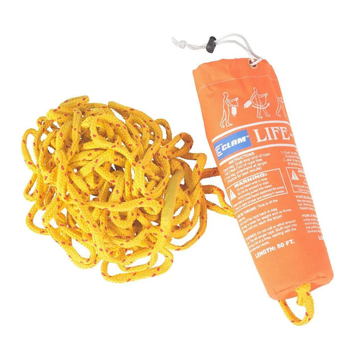 Fishing rope for coastal trolling-Clam Emergency Throw Rope - 9558