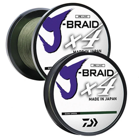 Fishing Lines & Leaders weed beds-Daiwa J-Braid X4 Dark Green Line - 150yds 65lb-80lb Test 65 - JB4U-150DG 65