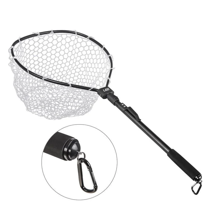 Fishing net for catfish gear-Dr.Fish Foldable Soft Rubber Mesh Trout Net