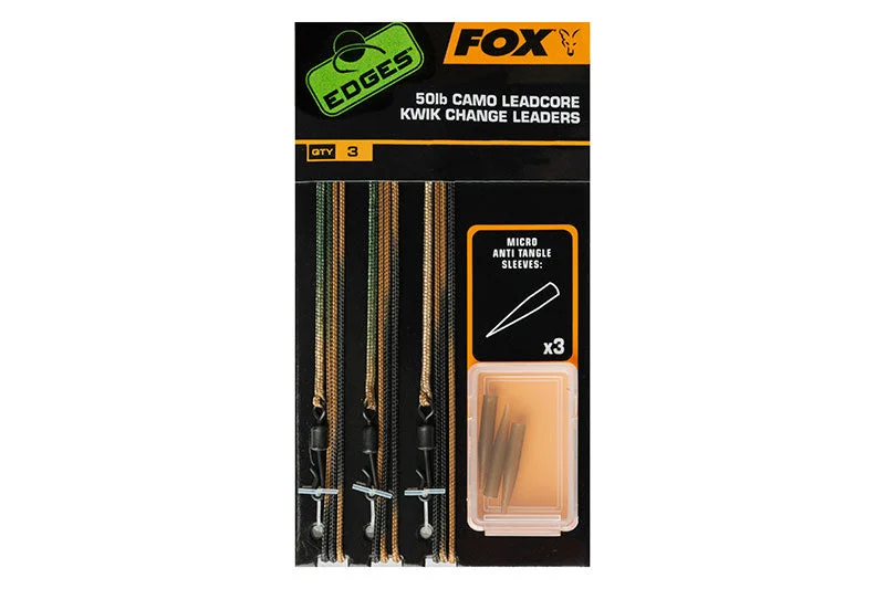 Fishing Lines & Leaders bulk pack-Fox Camo Kwik Change Leadcore Leaders