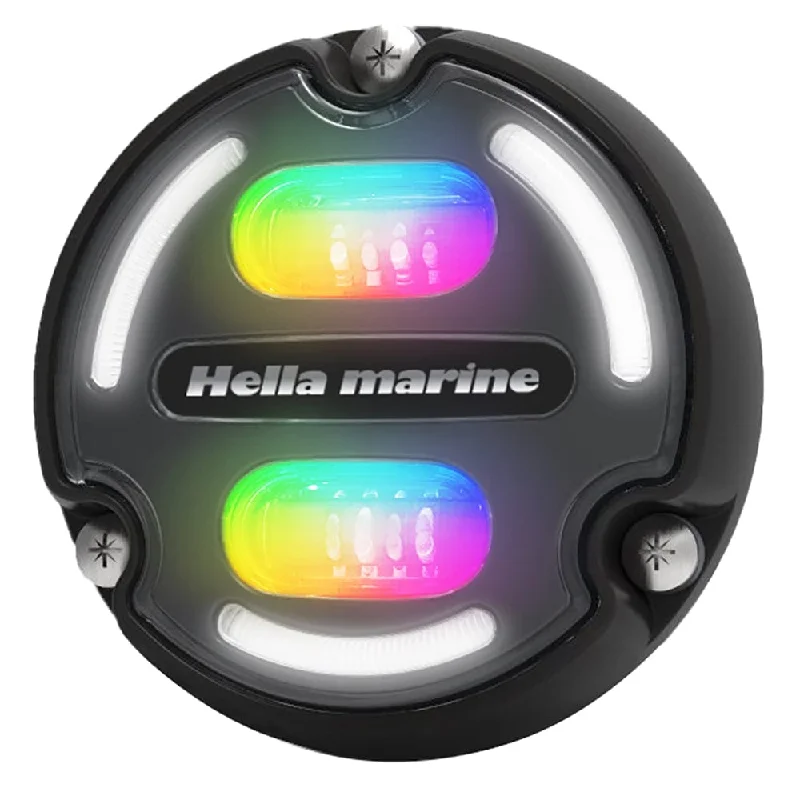 Headlamps for night safety-Hella Marine A2 RGB Underwater Light - 3000 Lumens - Black Housing - Charcoal Lens w/Edge Light