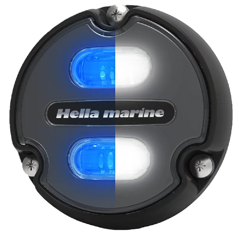 Lighting for home projects-Hella Marine Apelo A1 Blue White Underwater Light - 1800 Lumens - Black Housing - Charcoal Lens