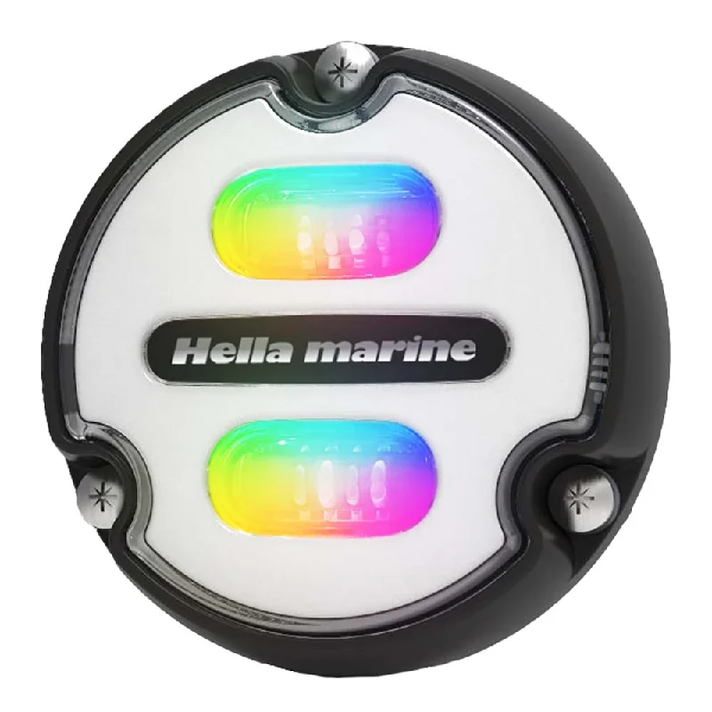 Lighting with long-lasting bulbs-Hella Marine Apelo A1 RGB Underwater Light - 1800 Lumens - Black Housing - White Lens