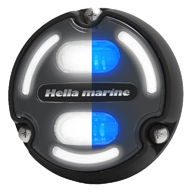 Headlamps for outdoor work-Hella Marine Apelo A2 Blue White Underwater Light - 3000 Lumens - Black Housing - Charcoal Lens w/Edge Light