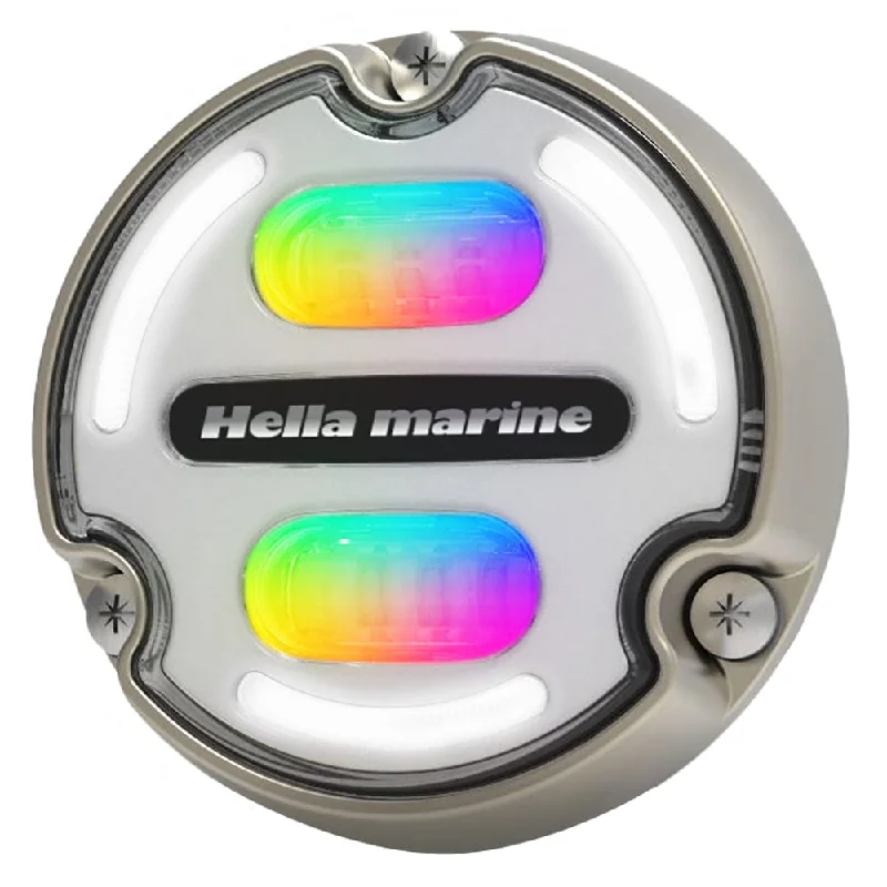 Lighting for utility rooms-Hella Marine Apelo A2 RGB Underwater Light - 3000 Lumens - Bronze Housing - White Lens w/Edge Light