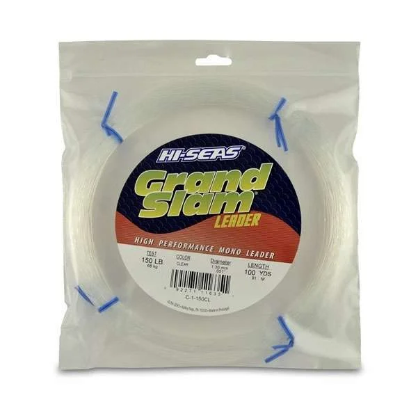 Fishing Lines & Leaders boat trolling-Hi-Seas Grand Slam Leader 100 Yd. Coil Clear - C-1-150CL