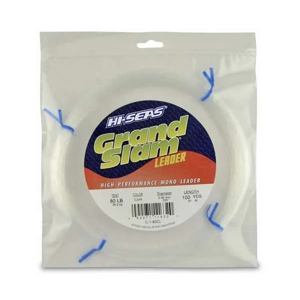 Fishing Lines & Leaders gravel safe-Hi-Seas Grand Slam Leader 100 Yd. Coil Clear - C-1-80CL