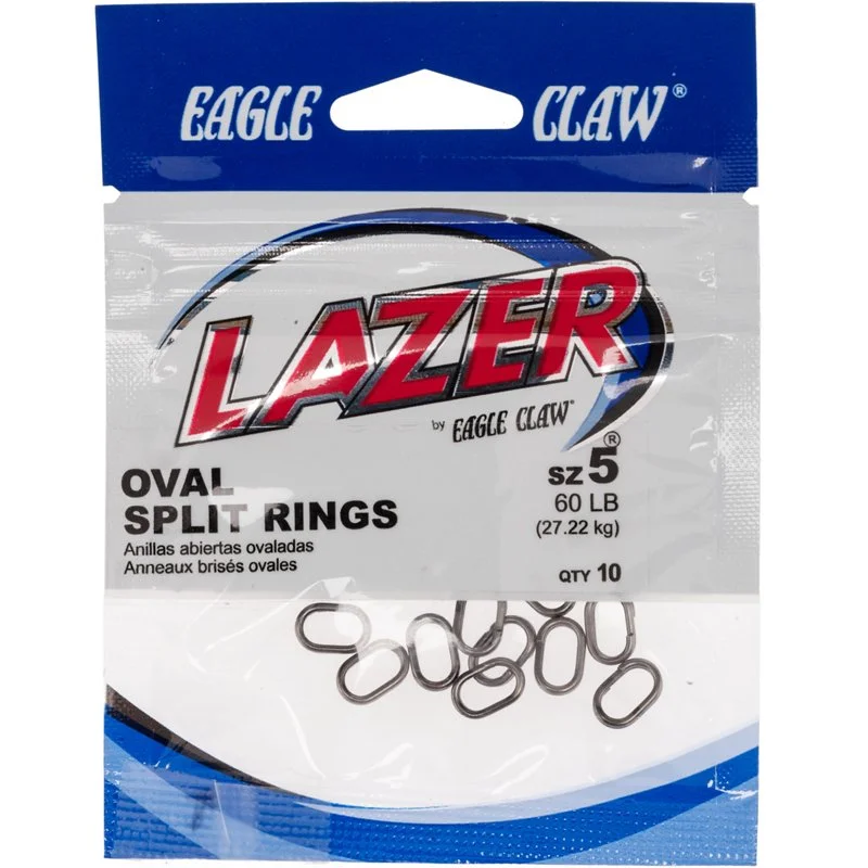 Fishing Lines & Leaders lure setup-Lazer Oval Split Rings 10-Pack Black, 3 - Weights Floats and Leaders