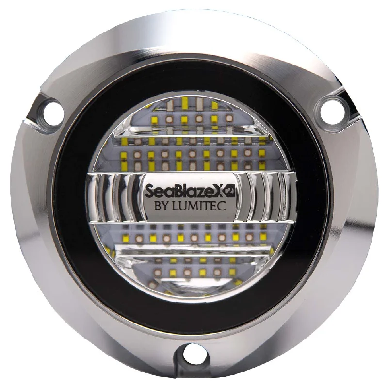 Lighting for night exploration-Lumitec Seablaze X2 Spectrum Underwater Light Dual Color White Blue Polished Housing