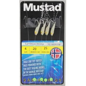 Fishing Lines & Leaders fishing log-Mustad Luminous Shrimp Rig size 4 mainline 20lb