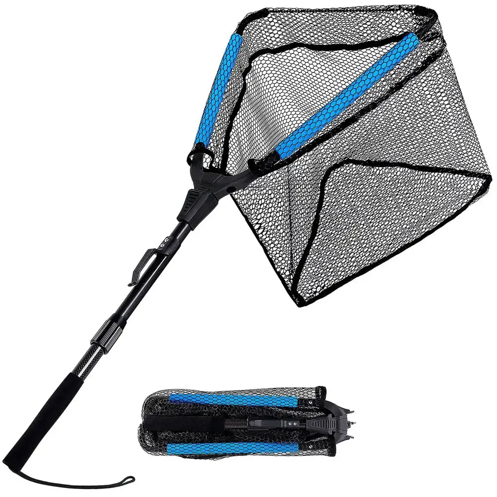 Fishing net with slim design-PLUSINNO FN4 Triangular Floating Fish Landing Net with Telescopic Pole