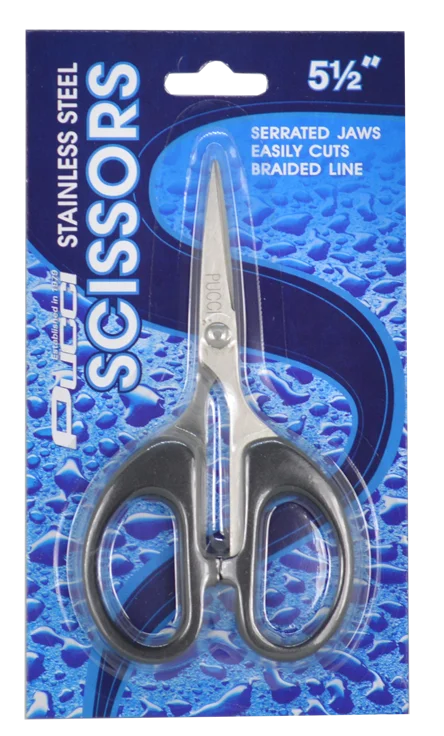 Knives & Scissors for tool kits-Pucci Stainless Steel Tackle Scissors