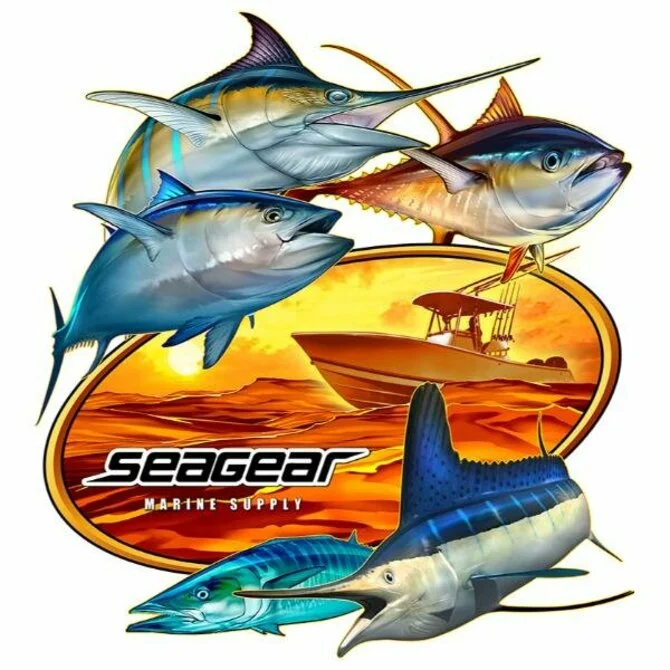 Stickers for craft supplies and decorations-Sea Gear - 5 Fish Sticker