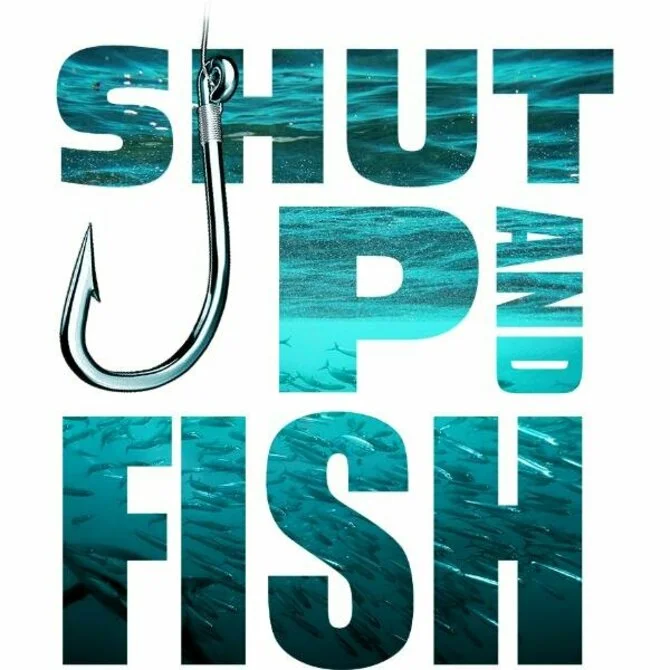 Stickers for outdoor gear decals-Sea Gear - Shut Up & Fish Sticker