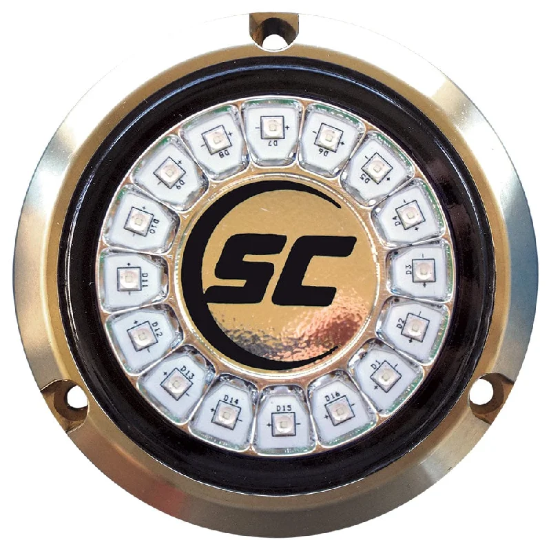 Lighting for emergency lighting-Shadow-Caster Great White Single Color Underwater Light - 16 LEDs - Bronze