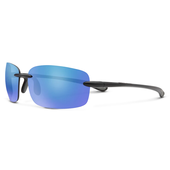 Matte Black Frame Polarized Blue Mirror Lens