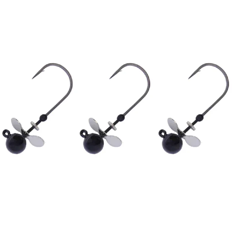 Fishing rope with tough durability-X-Zone Tungsten Propeller Jig Head